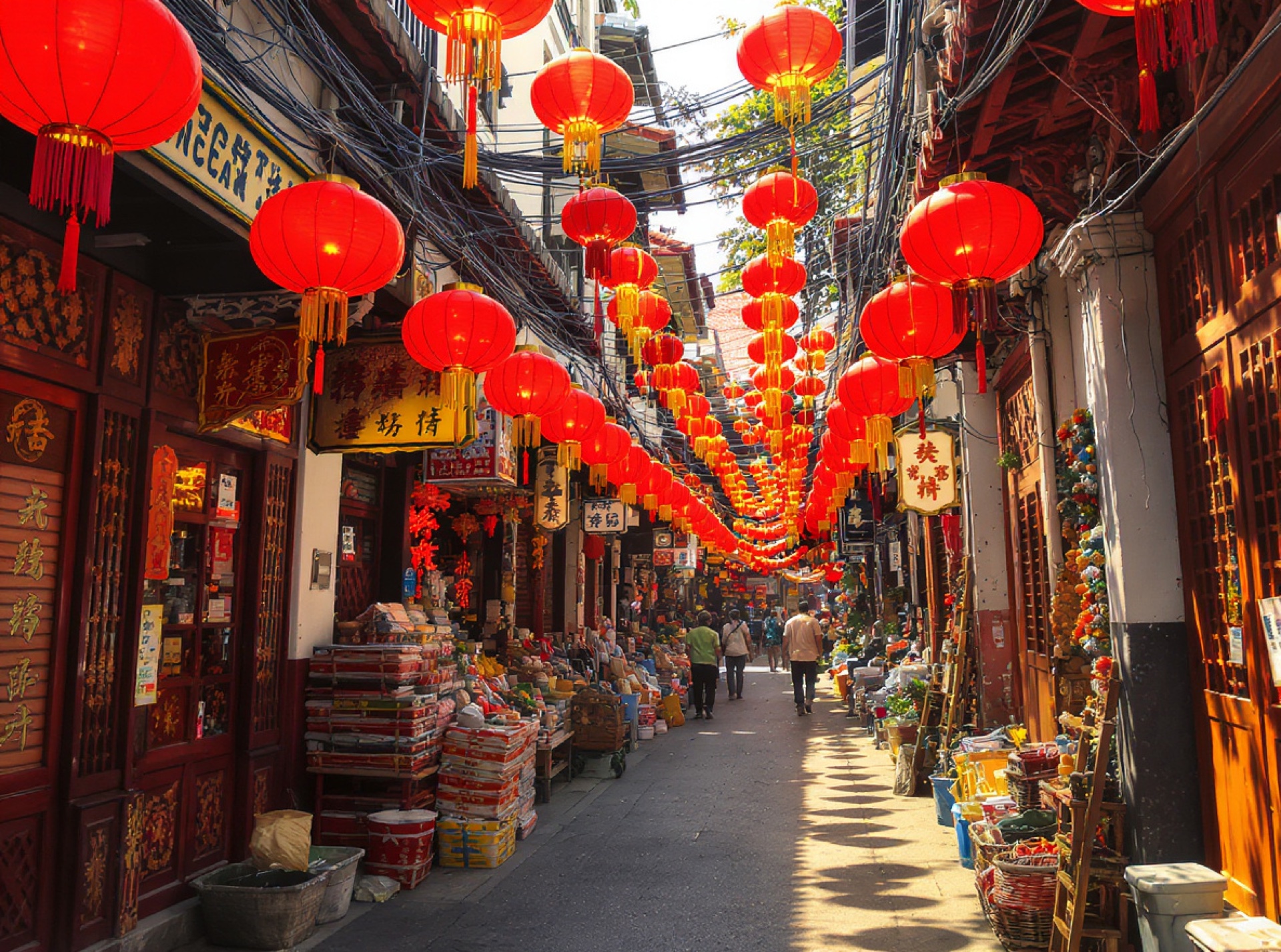 Rote Laternen Gasse Chinatown Bangkok